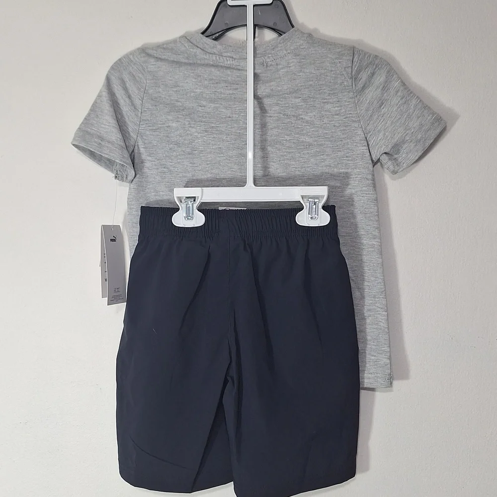 Boys Puma Tee And Shorts Set With Iconic Logo 2 Piece Set - Picture 6 of 11